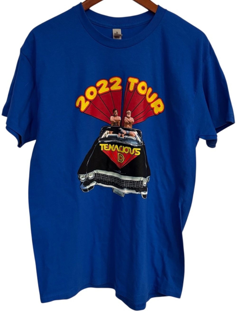 🔴 Tenacious D 2022 US Tour Shirt L Blue Jack Black Kyle Gass Band Tee